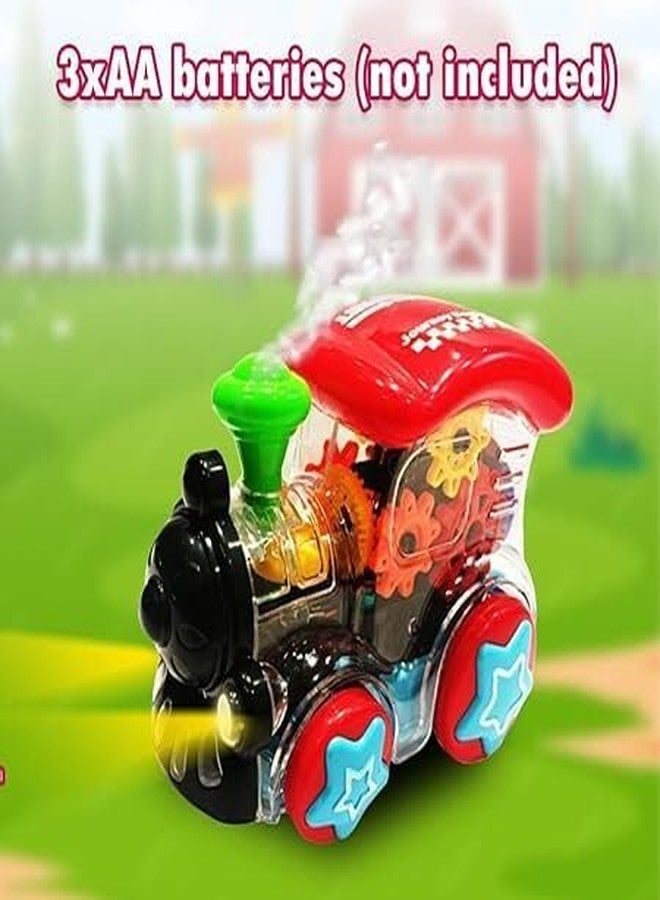 HDA GROUP Musical Sound Toy Gear Transparent Train Engine Toy with Led Lights and Musical Sound for Kids 3+ Years | Fun & Educational Musical Learning Toy with Lights & Sounds (Multicolor) - Image 3